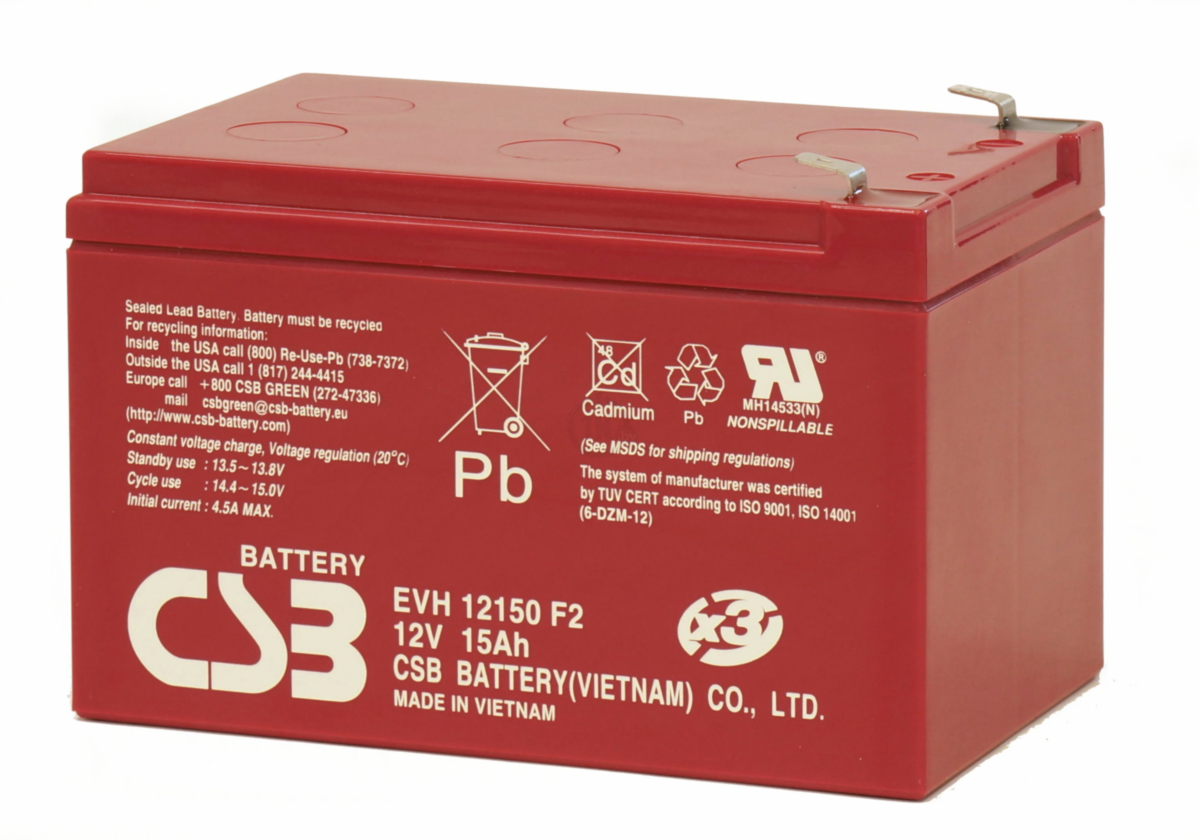 Csb battery. Аккумулятор CSB EVH 12150. CSB evh12150 (12в/15 а·ч). АКБ 12в 15ач. Аккумуляторная батарея CSB EVH 12390 39 А·Ч.